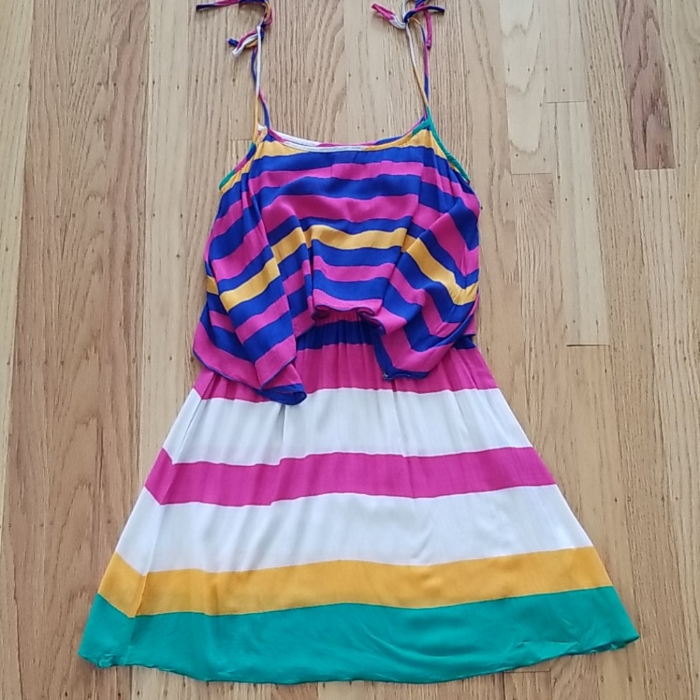Tie-strap multi-colored summer dress